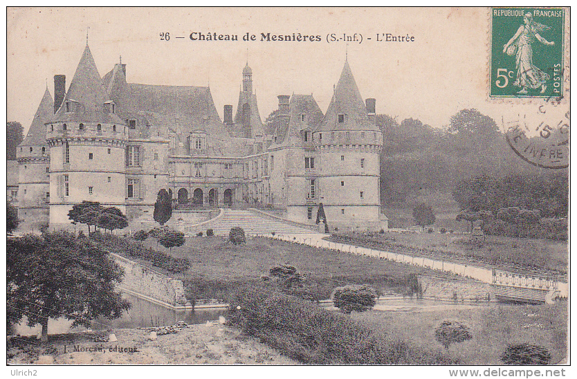 CPA Château De Mesnières - L'Entrée - 1915 (16530) - Mesnières-en-Bray