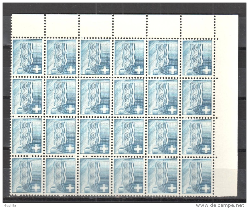 SWITZERLAND 1970 Blue Block Of 24 Dummy Stamps - Specimen Essay Proof Trial Prueba Probedruck Test - Variétés