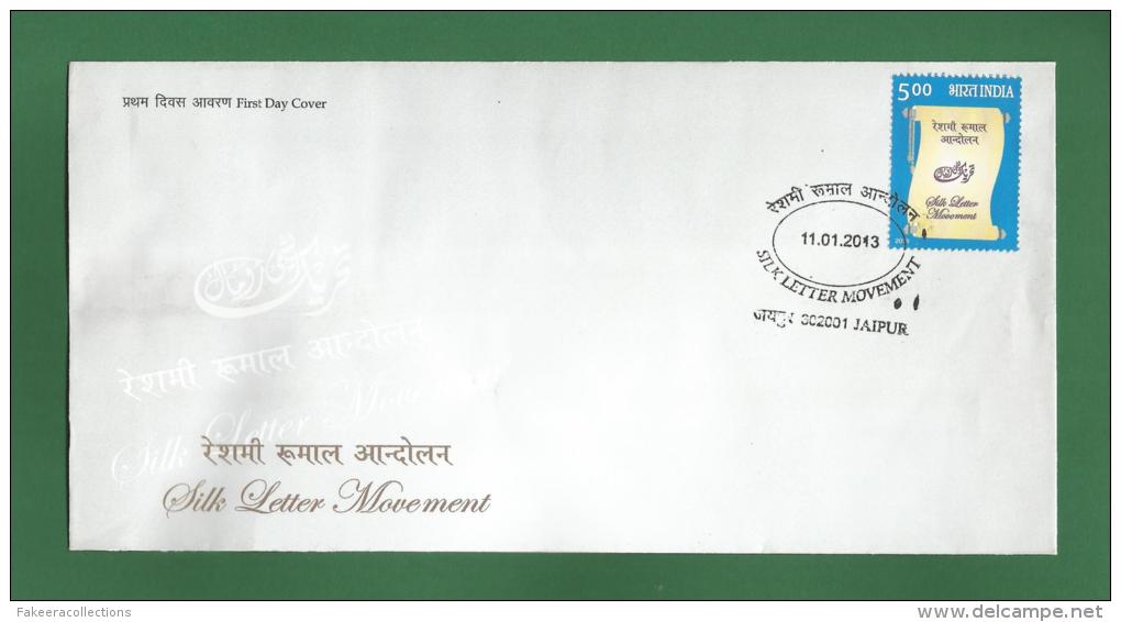 INDIA 2013 Inde Indien - SILK LETTER MOVEMENT - FDC MNH ** - World War I Conspiracy, Germany, Ottoman Turkey Afghanistan - Cartas & Documentos