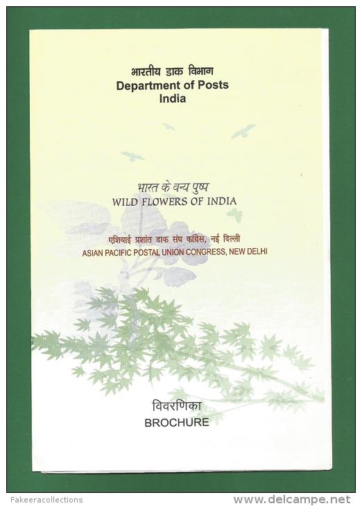 INDIA 2013 Inde Indien - WILD FLOWERS - BROCHURE Without Stamp - Blumen Fleurs Flora APPU Congress Flower Lily Poppy .. - Lettres & Documents