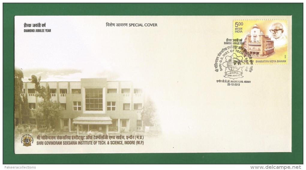 INDIA 2013 Inde Indien - Special Cover SHRI GOVINDRAM SEKSARIA INSTITUTE OF SCIENCE &amp; TECHNOLOGY , INDORE - As Scan - Lettres & Documents