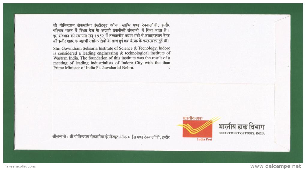 INDIA 2013 Inde Indien - Special Cover SHRI GOVINDRAM SEKSARIA INSTITUTE OF SCIENCE &amp; TECHNOLOGY , INDORE - As Scan - Covers & Documents