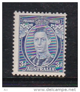 Australia 1937-49 ASC 179, King George VI Three Pence Blue Die 1a Mint Hinged - Nuevos