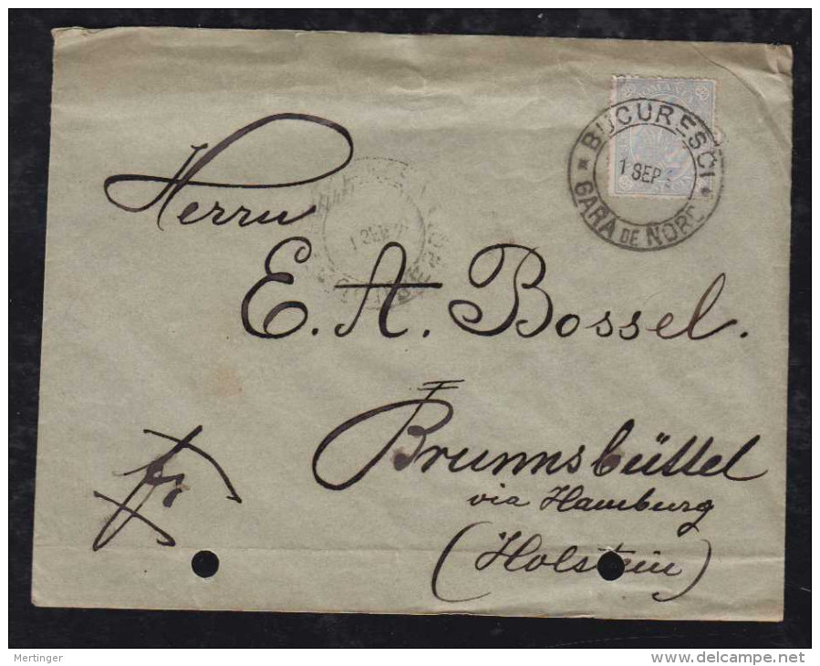 Rumänien Romania 1892 Cover BUCURESTCI Train Station Postmark To BRUNNSBUETTEL Germany - Lettres & Documents