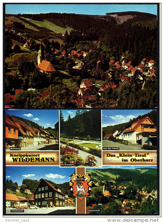 2 X Wildemann Im Oberharz  -  Panorama Und Mehrbild Ansichtskarte  Ca.1990     (4602) - Wildemann