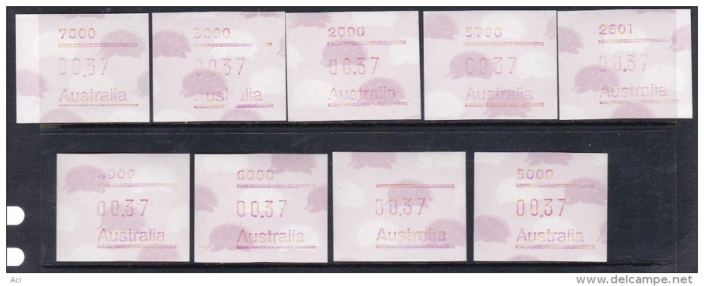 Australia Frama Platypus Capital Cities Set MNH - Machine Labels [ATM]