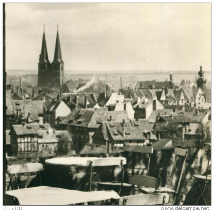 Rarität Quedlinburg Blick Auf Die Stadt Laterne Von Gasthaus Sw 1961 - Quedlinburg