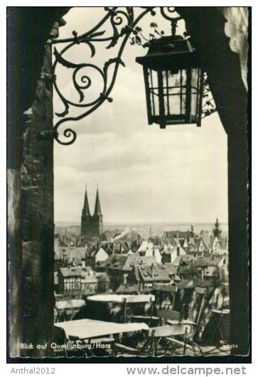 Rarität Quedlinburg Blick Auf Die Stadt Laterne Von Gasthaus Sw 1961 - Quedlinburg