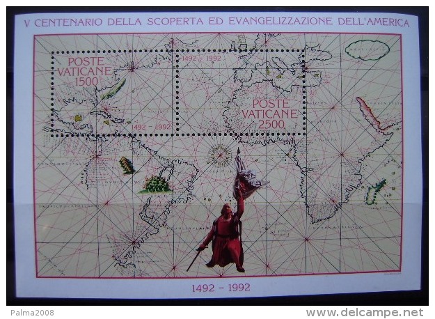 VATICANO - IVERT HOJITA BLOQUE Nº 13 - NUEVOS (**) - 5º CENTEN. DESCUBRIMIENTO DE AMERICA - Oblitérés