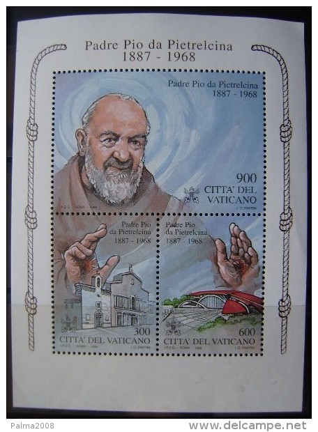 VATICANO - IVERT HOJITA BLOQUE Nº 19 - NUEVOS (**) - BEATIFICACION DEL PADRE PIO DE PIETRELCINA - Gebruikt