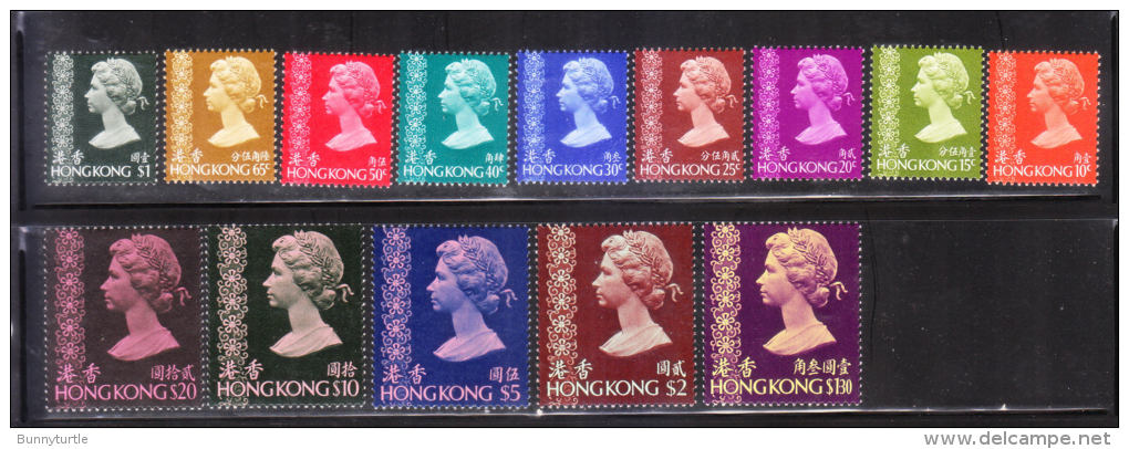 Hong Kong 1973 QE II Def 14v MNH - Unused Stamps