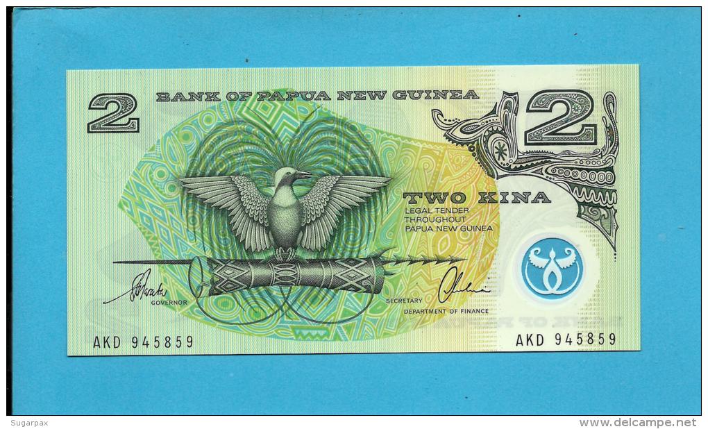 Papua New Guinea - 2 Kina - ND ( 1996 ) - Pick 16.b - Sign. 7 - Polymer Plastic - Bird Of Paradise - 2 Scans - Papua Nuova Guinea