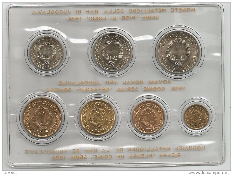 Yugoslavia 1974. Complete Coin Set UNC/AUNC 5 - 10 - 20 - 50 Para 1 - 2 - 5 Dinara 1974. Mint Set - Yougoslavie