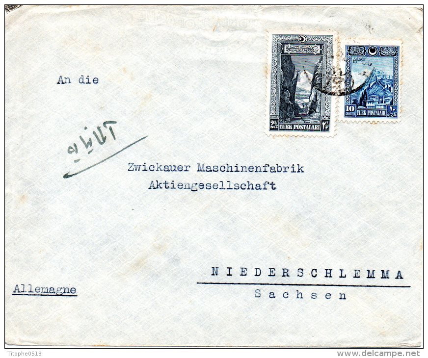 TURQUIE. N°699 & 703 De 1926 Sur Enveloppe Ayant Circulé. Citadelle D'Ankara/Défilé De La Sakaria. - Storia Postale