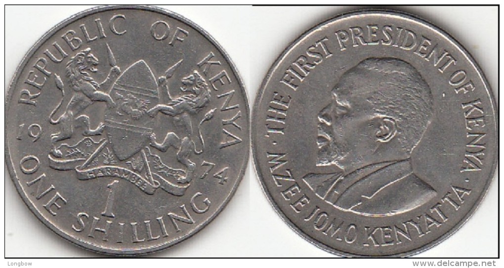 KENYA 1 Shilling 1974 KM#14 - Used - Kenia