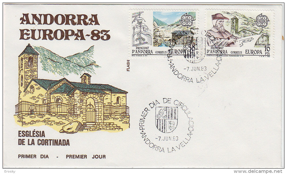 E469 - ANDORRE ESP. Yv N°158/59 FDC EUROPA CEPT - Lettres & Documents