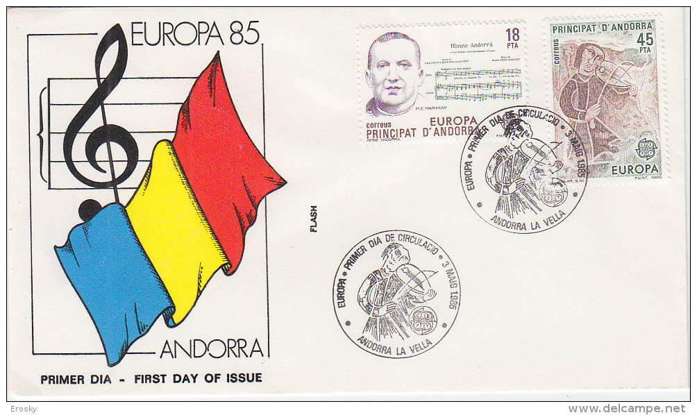 E475 - ANDORRE ESP. Yv N°172/73 FDC EUROPA CEPT - Covers & Documents