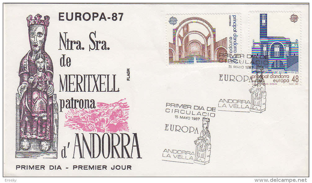 E490 - ANDORRE ESP. Yv N°183/84 FDC EUROPA CEPT - Covers & Documents