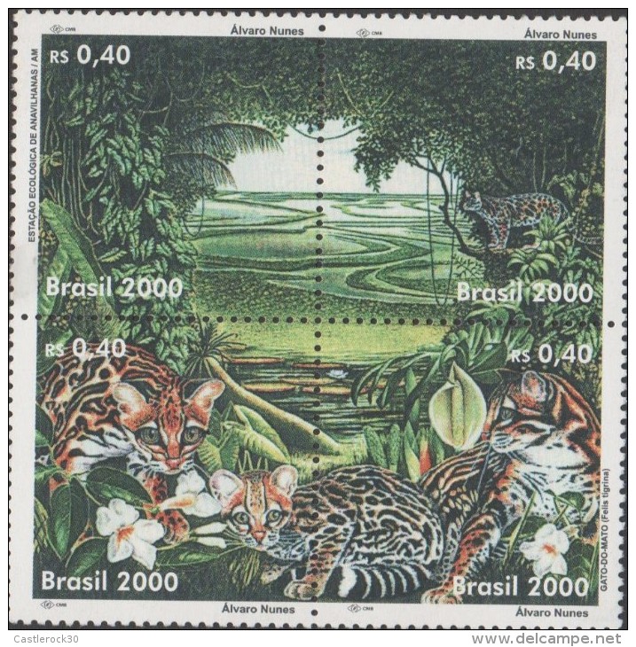 O) 2000 BRAZIL, WILD ANIMALS, TREE, ENVIRONMENT PROTECTION, MNH - Unused Stamps