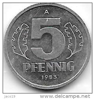 5 PFENNIG Alu RDD 1983 A CL. 13 - 5 Pfennig