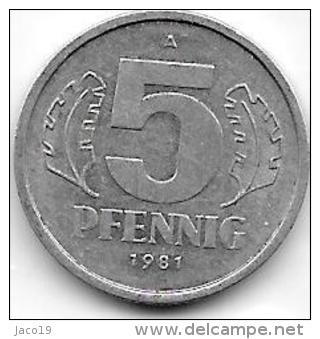 5 PFENNIG Alu RDD 1981 A CL. 15 - 5 Pfennig