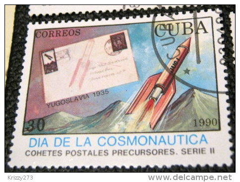 Cuba 1990 Cosmonautics Day - Rocket Post 30c - Used - Usati