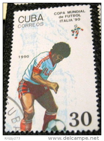 Cuba 1990 Football World Cup - Italy 30c - Used - Usati