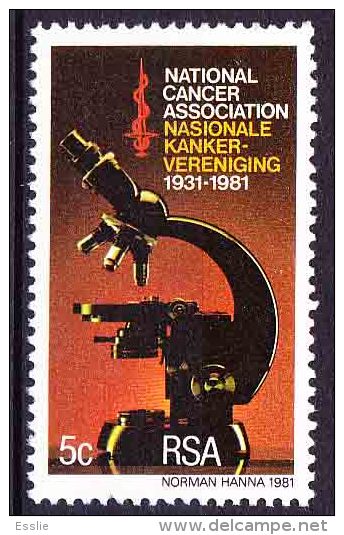 South Africa RSA - 1981 - Microscope, National Cancer Association 50th Anniversary - Single Stamp - Neufs