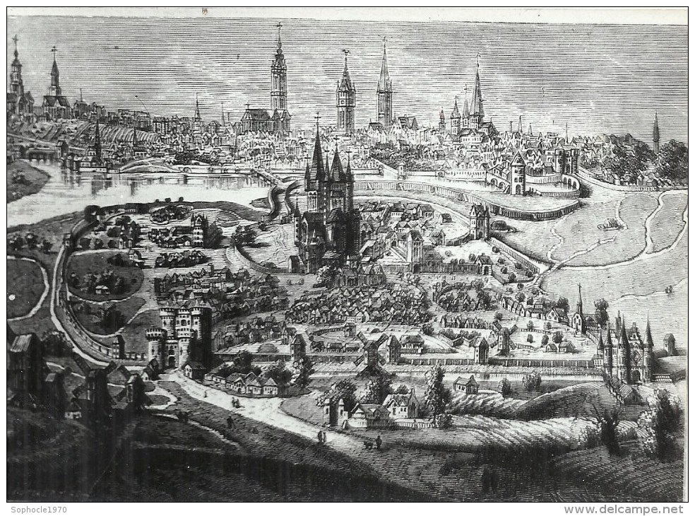 BELGIQUE - BELGÏE - GANT - GENT -  Photo -Vue De La Viller Vers 1540 D'après Toile - Gent