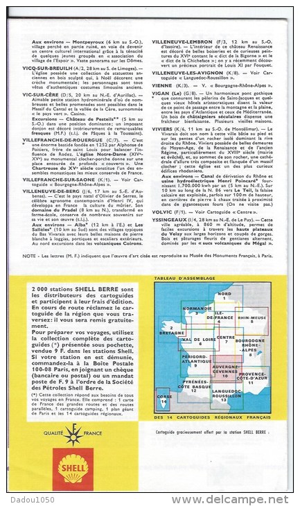 SHELL Auvergne Cevennes 1967 1968 - Cartes Routières