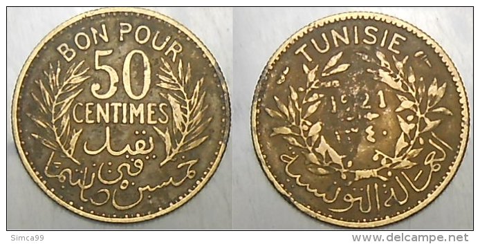 50 Centimes 1921 - Tunisia