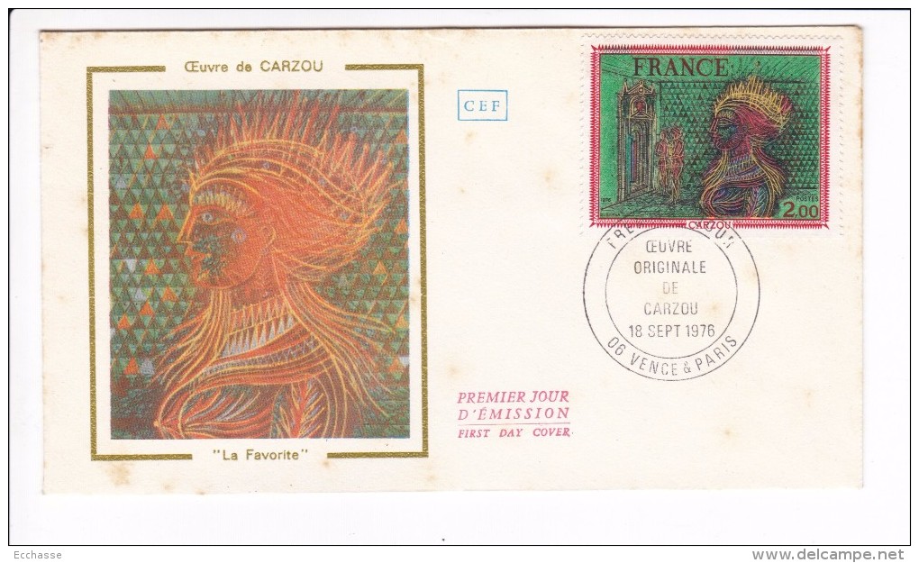 Enveloppe Premier Jour 1er FDC Oeuvre De Carzou 1976 Vence Et Paris (tachée) - 1970-1979