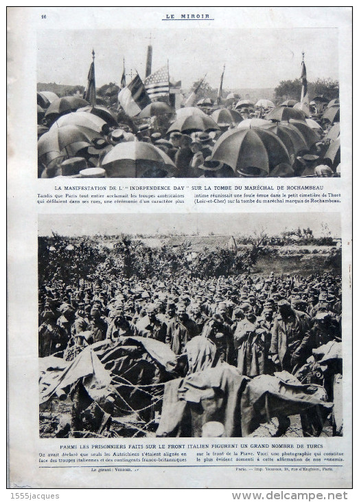 LE MIROIR N° 243 / 21-07-1918 ARMÉE GRECQUE AVIATION BAGDAD HIPPODROME CAVALERIE BELFAST INDEPENDENCE DAY ARTILLERIE