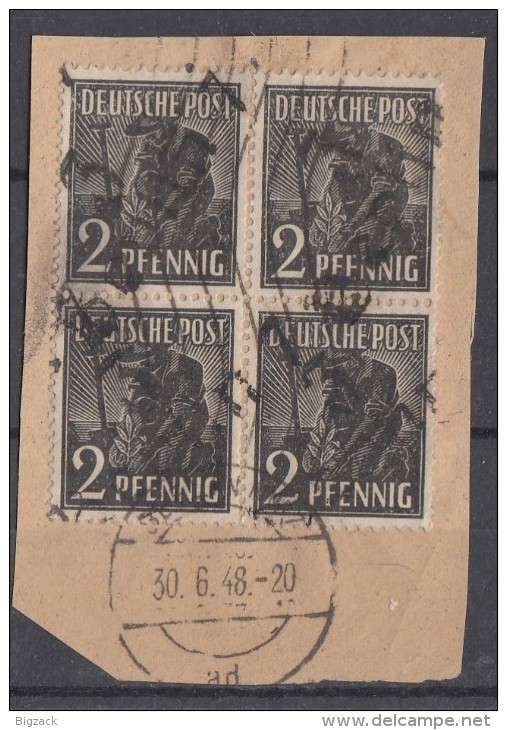 SBZ Briefstück Minr.166  30.6.48  4er Block - Sonstige & Ohne Zuordnung