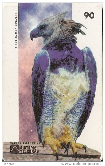 TARJETA DE BRASIL DE UN AGUILA HARPIA  (BIRD-PAJARO-EAGLE) - Eagles & Birds Of Prey