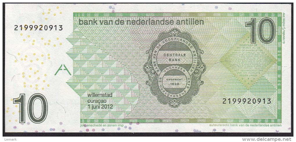 Netherlands Antilles 10 Gulden 2011 P28e UNC - Netherlands Antilles (...-1986)