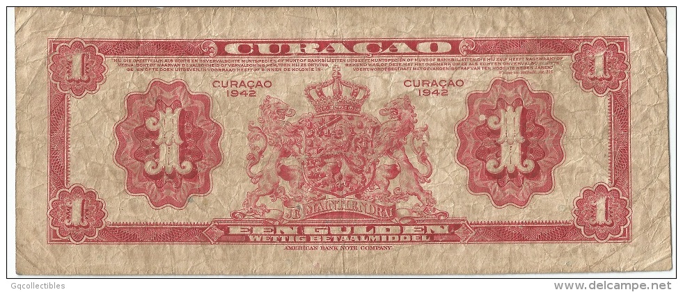 Curacau - 1942 - 1 Gulden - Fine - Andere & Zonder Classificatie