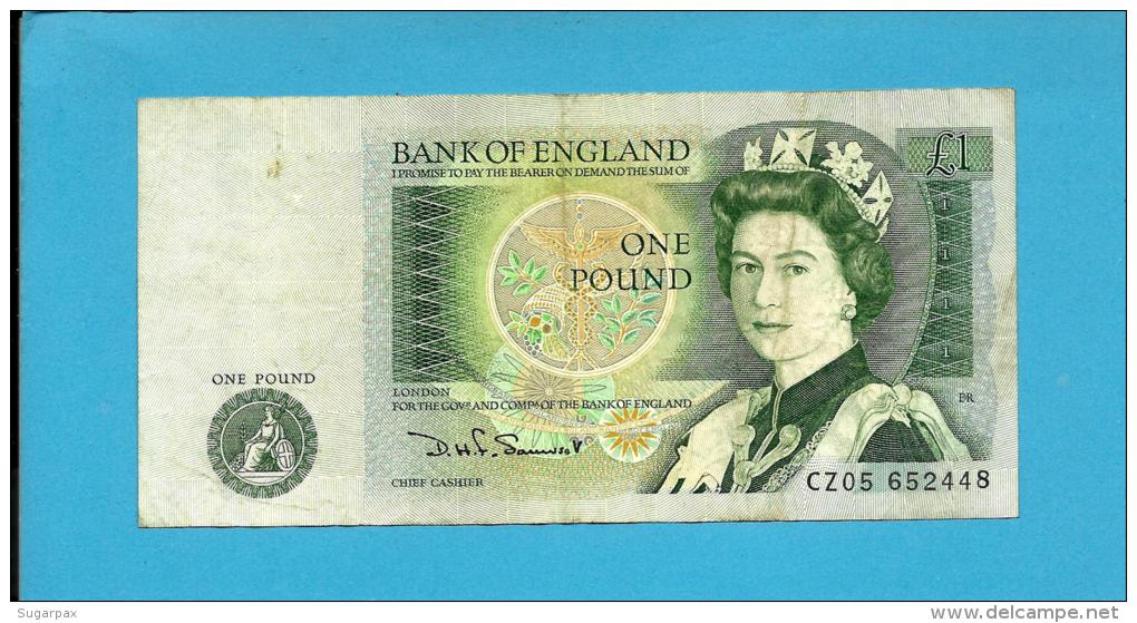 GREAT BRITAIN - 1 POUND - ND ( 1981 - 84 ) - P 377 B - Sign. D. H. F. Somerset - BANK OF ENGLAND - 2 Scans - 1 Pound