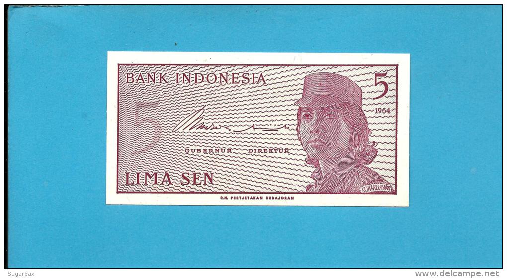 INDONESIA - 5 SEN - 1964 - P 91 - UNC. - Série XAG - Replacement - Female Volunteer In Uniform - 2 Scans - Indonésie