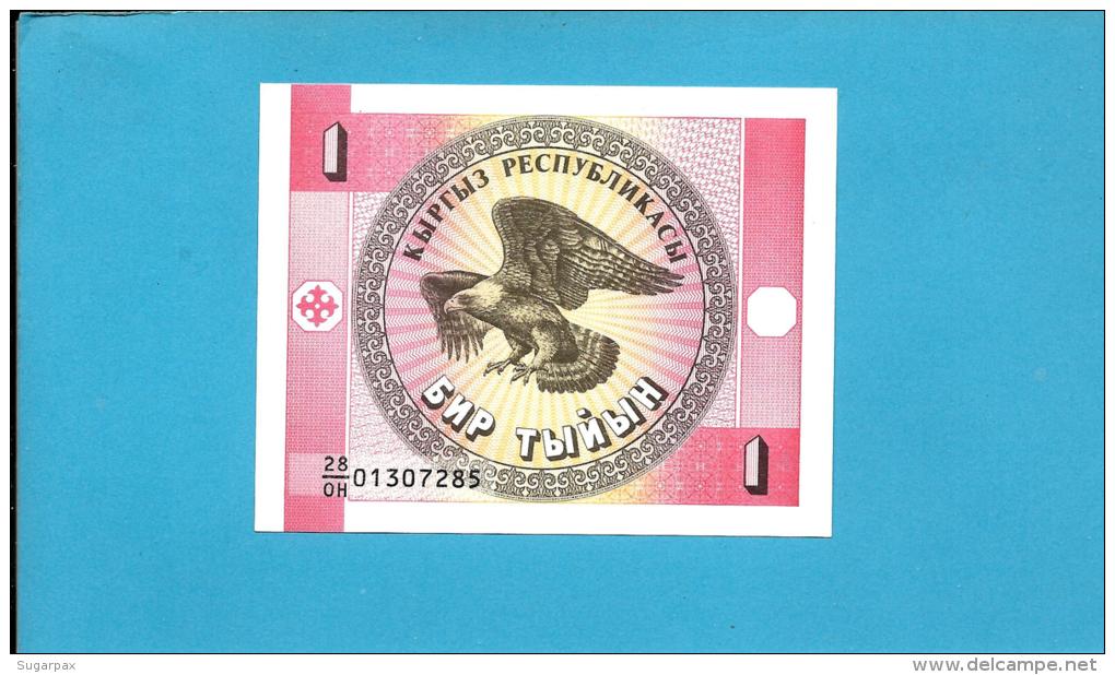 KYRGYZSTAN - 1 Tyiyn - ND ( 1993 ) - P 1 - UNC. - Série 28/OH - Bald Eagle - 2 Scans - Kirghizistan