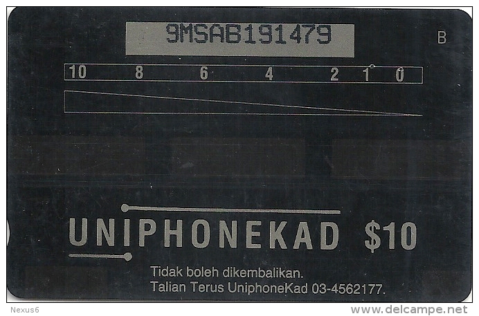 Malaysia (Uniphonekad) - Crestless Fireback Bird, 9MSAB, 1992, 1.295.000ex, Used - Malaysia