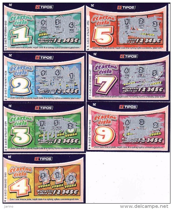 Slowaquie-Instant Lottery Tickets (Scratch Off), Lottery Set "Numéros De La Chance"-"Glückszahlen" - Billets De Loterie