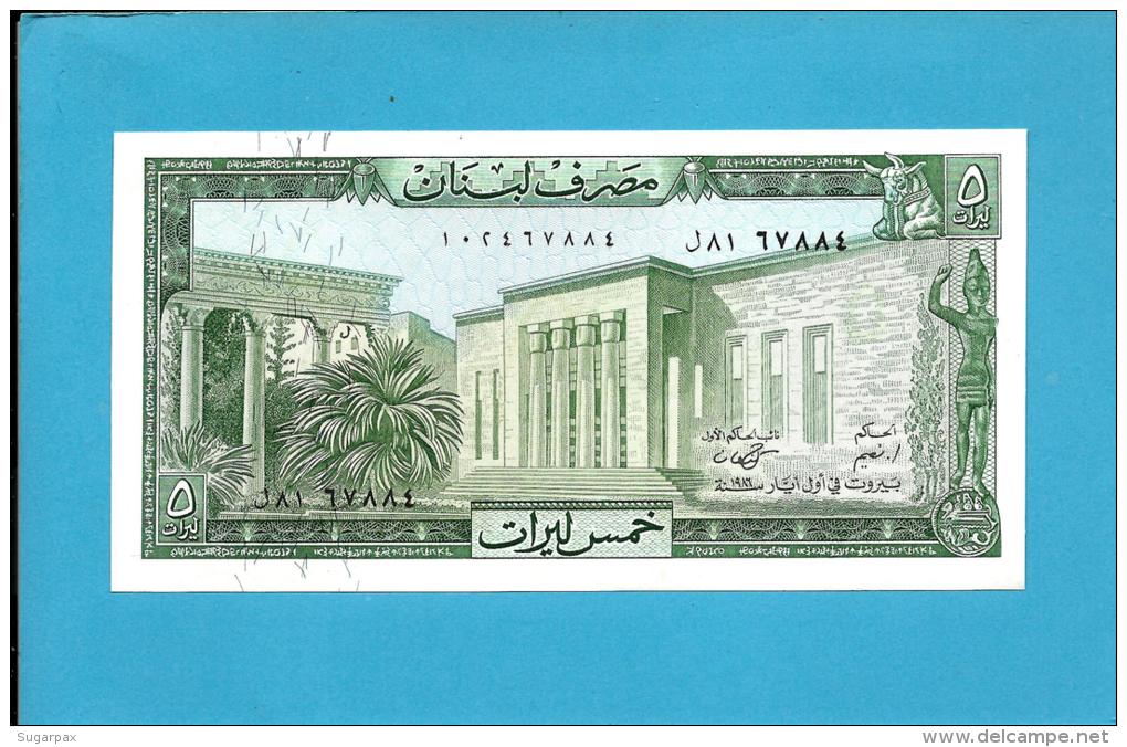 LEBANON - 5 LIVRES - 1986 - P 62.d - UNC. - 2 Scans - Lebanon