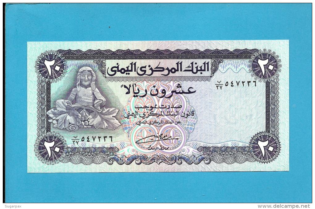 YEMEN ARAB REPUBLIC - 20 RIALS -  ND ( 1985 ) - P 19.c -  Sign. 8 - UNC. - W/ VERTICAL LINES - Central Bank Of Yemen - Jemen
