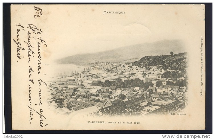 MARTINIQUE ST PIERRE OLD POSTCARD USED WITH MARTINIQUE STAMP 1902 - Other & Unclassified