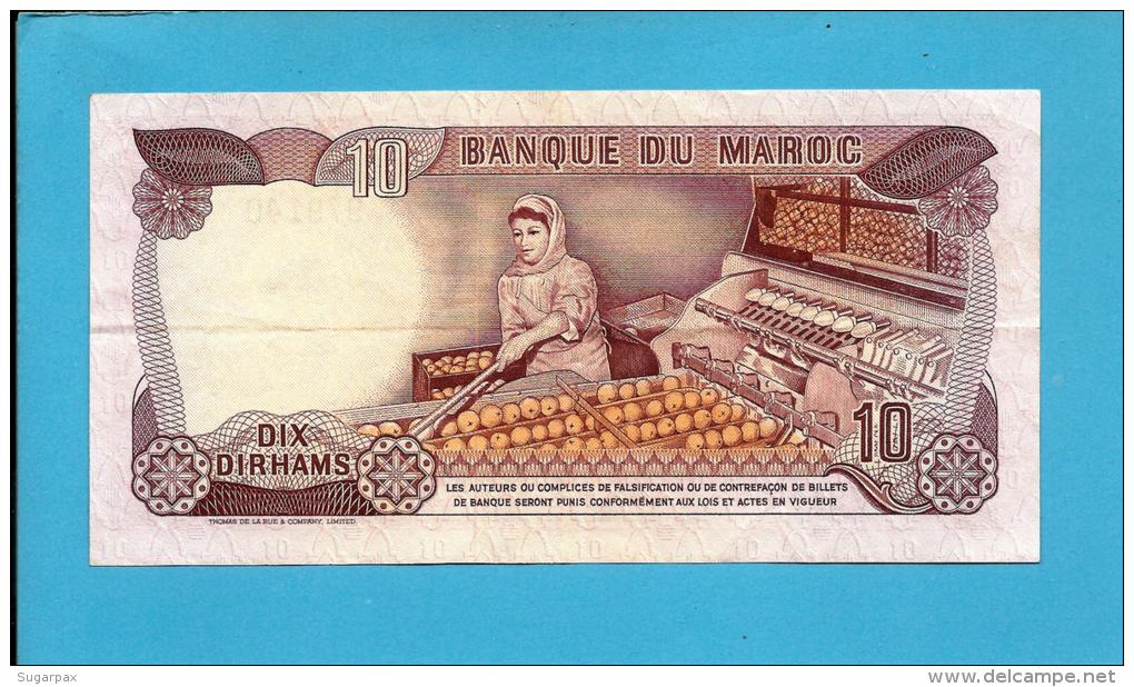 MOROCCO - 10 DIRHAMS - 1970 - Pick 57.a - Sign. 8 - King Hassan II - BANQUE DU MAROC - Morocco