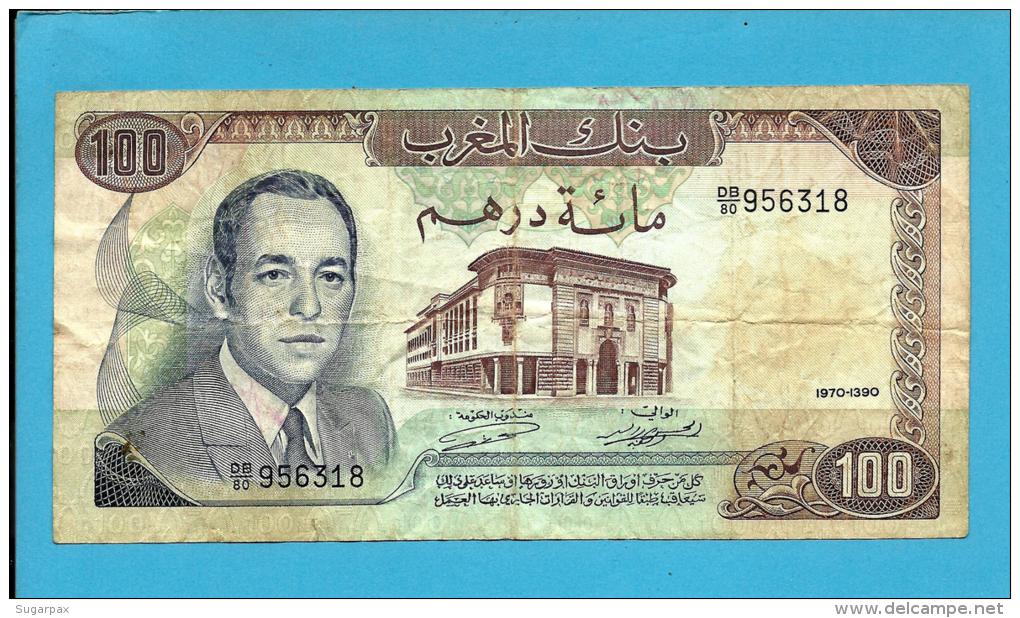 MOROCCO - 100 DIRHAMS - 1970 - Pick 59.a - Sign. 8 - King Hassan II - BANQUE DU MAROC - Marokko