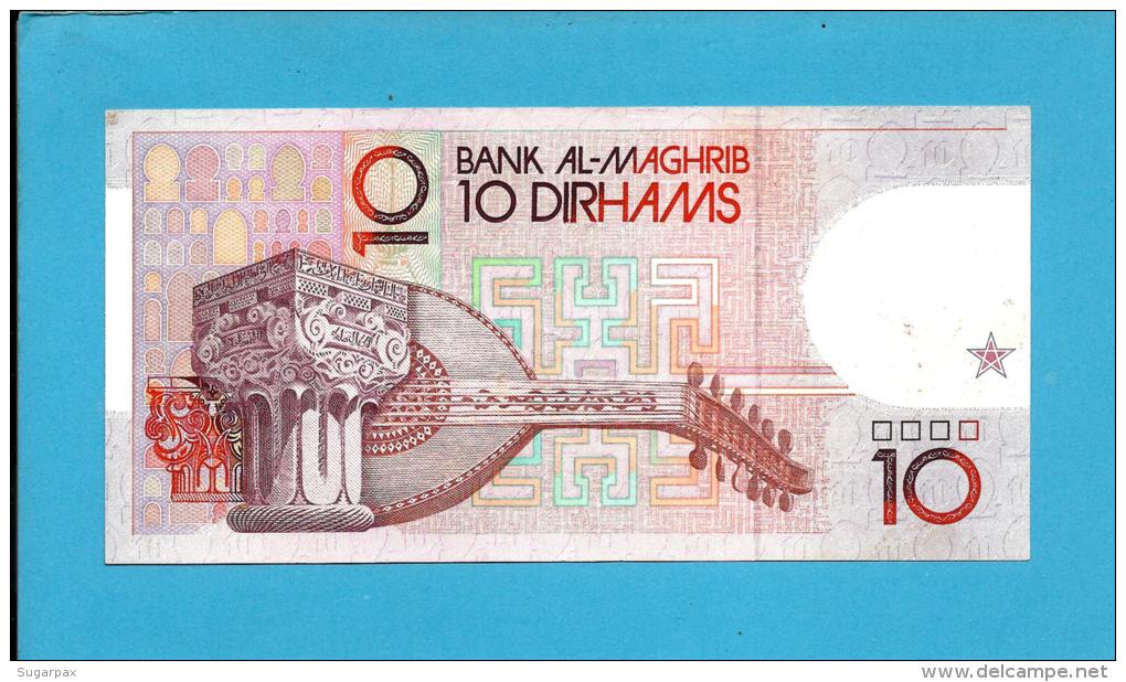 MOROCCO - 10 DIRHAMS - 1987 ( 1991 ) - Pick 63.a - Sign. 10 - King Hassan II - BANK AL MAGHRIB - MAROC - Marokko