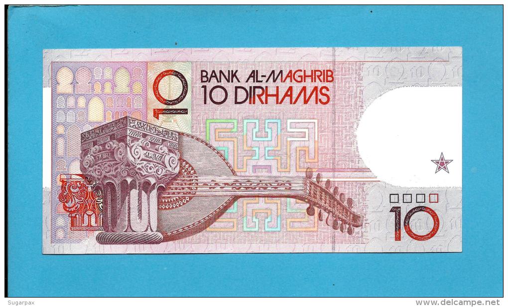 MOROCCO - 10 DIRHAMS - 1987 ( 1991 ) - Pick 63.b - Sign. 11 - King Hassan II - BANK AL MAGHRIB - MAROC - Marocco