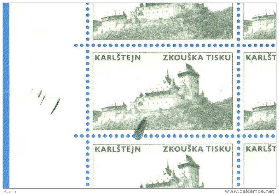 Czechoslovakia 1966 Karlštejn - Light - Block Of 30 Dummy Stamps - Specimen Essay Proof Trial Prueba Probedruck Test - Probe- Und Nachdrucke